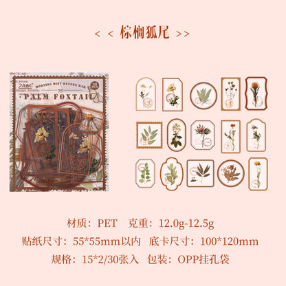 [2603-063] Transparent Vintage Floral Stickers 6 Styles