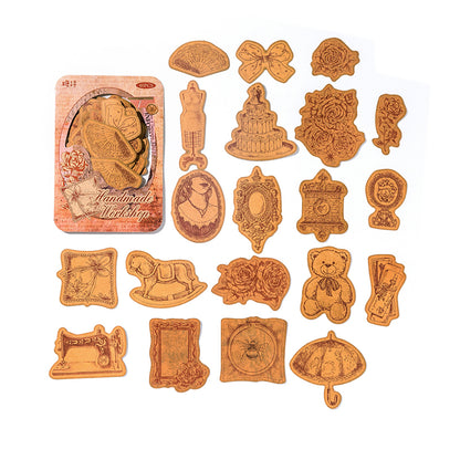 [2602-032] Vintage Kraft Paper Collage Stickers