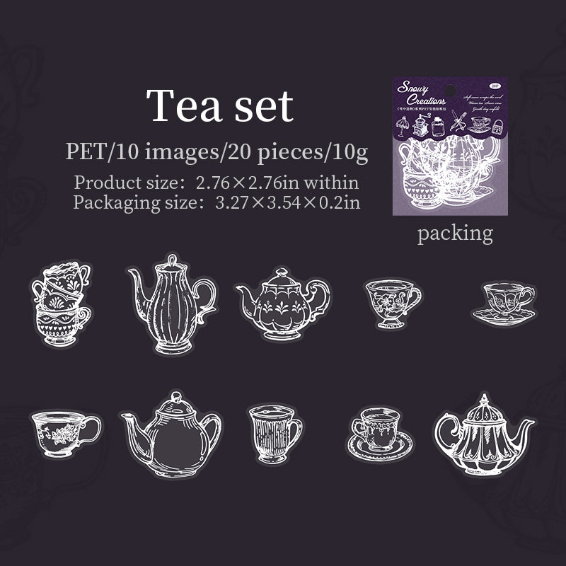 [2601-132] Snowy Creations Puffy PET Stickers – Vintage Objects Collection (6 Designs)