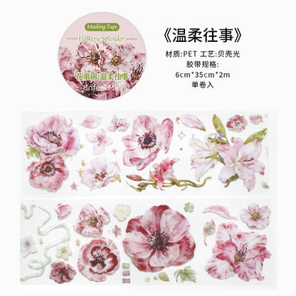[2603-117] Iridescent Floral PET Stickers 4 Styles