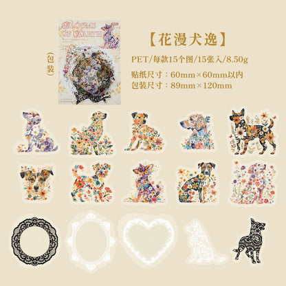 [2603-016] Floral PET Decorative Stickers 6 Styles