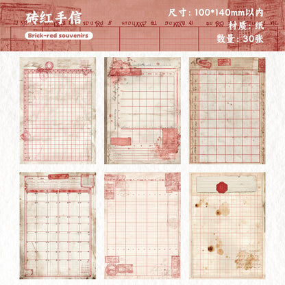 [2603-017] Vintage Schedule Ephemera Paper 6 Styles