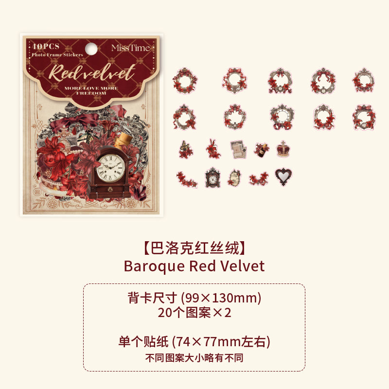 [2603-046] Vintage Floral Frame Stickers European Style 6 Styles