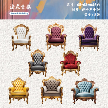[2603-090] Vintage Sofa Home Life Journal Collage Stickers 6 Styles