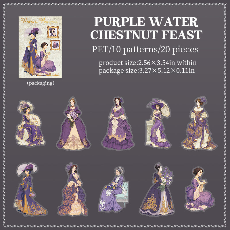 [2603-005] Vintage Character PET Background Collage Stickers 6 Styles
