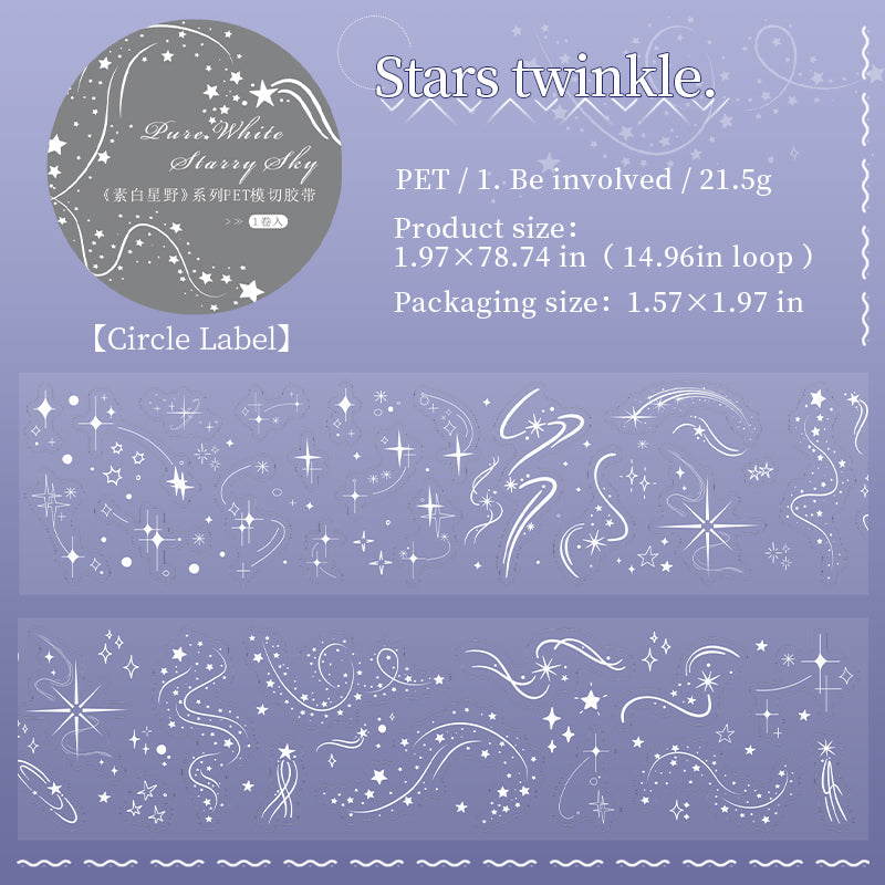 [2603-035] European PET Die Cut Collage Tape 6 Styles