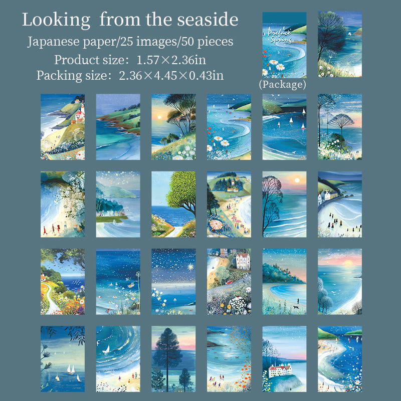 [2601-185] Delicate Spring Scenic Illustration Mini Journal Pack