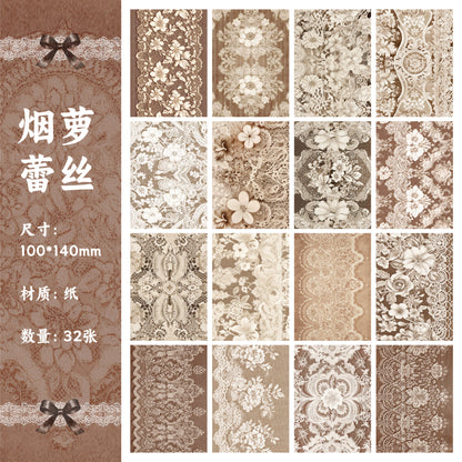 [2601-213] Vintage Lace Embossed Journal Paper Set
