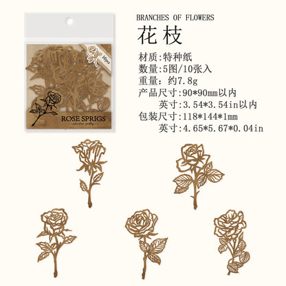 [2601-172] Poem of the Wild – Vintage Botanical Lace Paper Set (4 Designs)