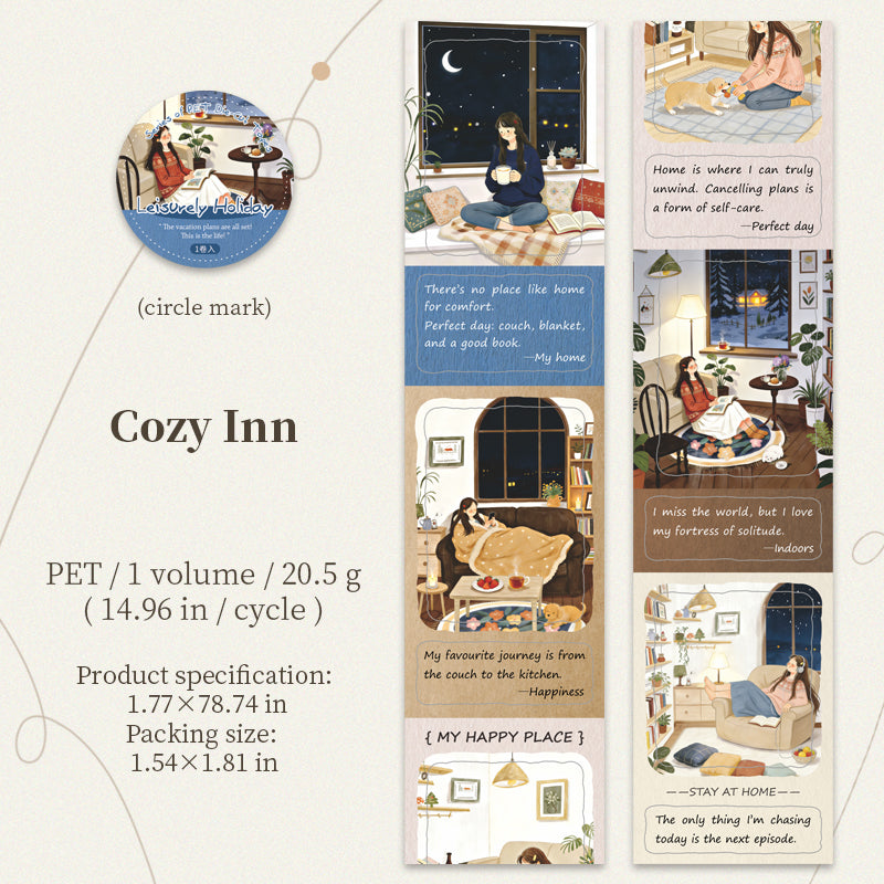 [2603-071] Vacation Theme PET Die Cut Tape 6 Styles