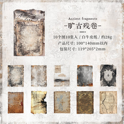 [2603-014] Vintage Ephemera Background Paper 10 Sheets 6 Styles