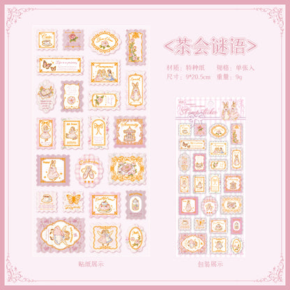 [2601-164] Stamp Tales – Gilded PET Vintage Labels (6 Designs)