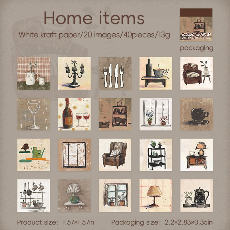 [2603-102] Mini Square Lifestyle Sticker Book 4 Styles