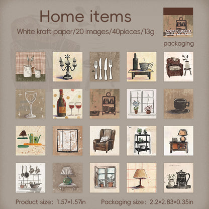 [2603-102] Mini Square Lifestyle Sticker Book 4 Styles