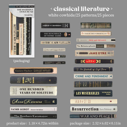 [2603-142] Vintage Book Page Journal Stickers 4 Styles
