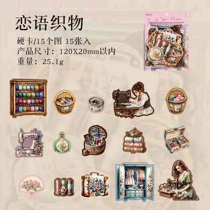 [2601-176] Twilight Letter – Gothic Vintage Character Sticker Set (6 Designs)