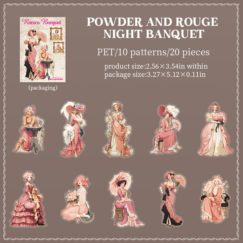 [2603-005] Vintage Character PET Background Collage Stickers 6 Styles