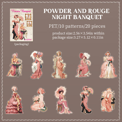 [2603-005] Vintage Character PET Background Collage Stickers 6 Styles