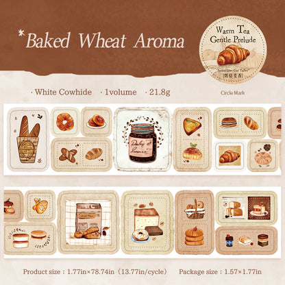 [2601-168] Warm Tea – Vintage Dessert Washi Tape (4 Designs)