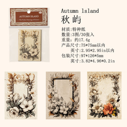 [2601-166] Poetic Blooms – Vintage Floral Frame Stickers (4 Designs)