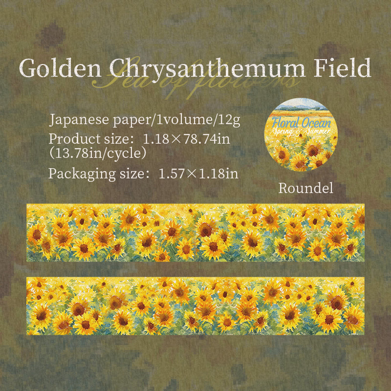 [2603-121] Floral Field Washi Tape 4 Styles