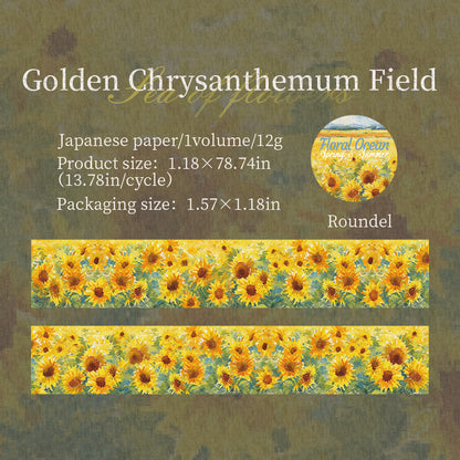 [2603-121] Floral Field Washi Tape 4 Styles