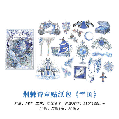 [2603-116] Luxury Vintage PET Sticker Pack 4 Styles