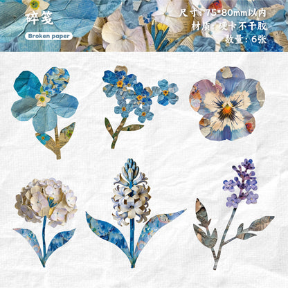 [2602-022] Vintage Floral Collage Stickers 6 Styles