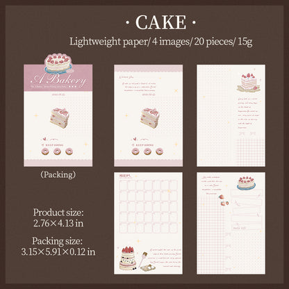 [2601-180] A Little Bakery – Memo Pad Collage Sticker Set (6 Designs)