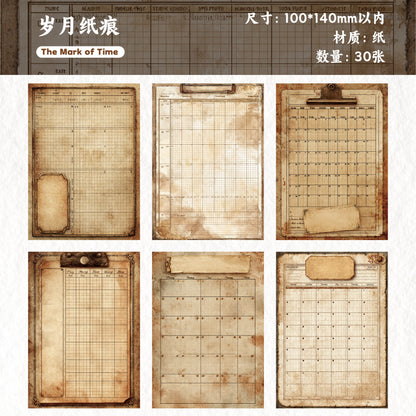 [2603-017] Vintage Schedule Ephemera Paper 6 Styles