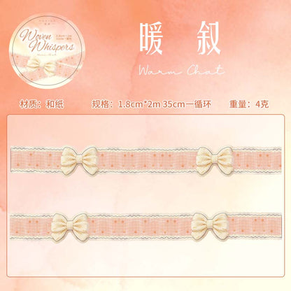 [2601-223] Woven Whisper Series Die Cut Washi Tape Journal Decoration Set 6 Styles