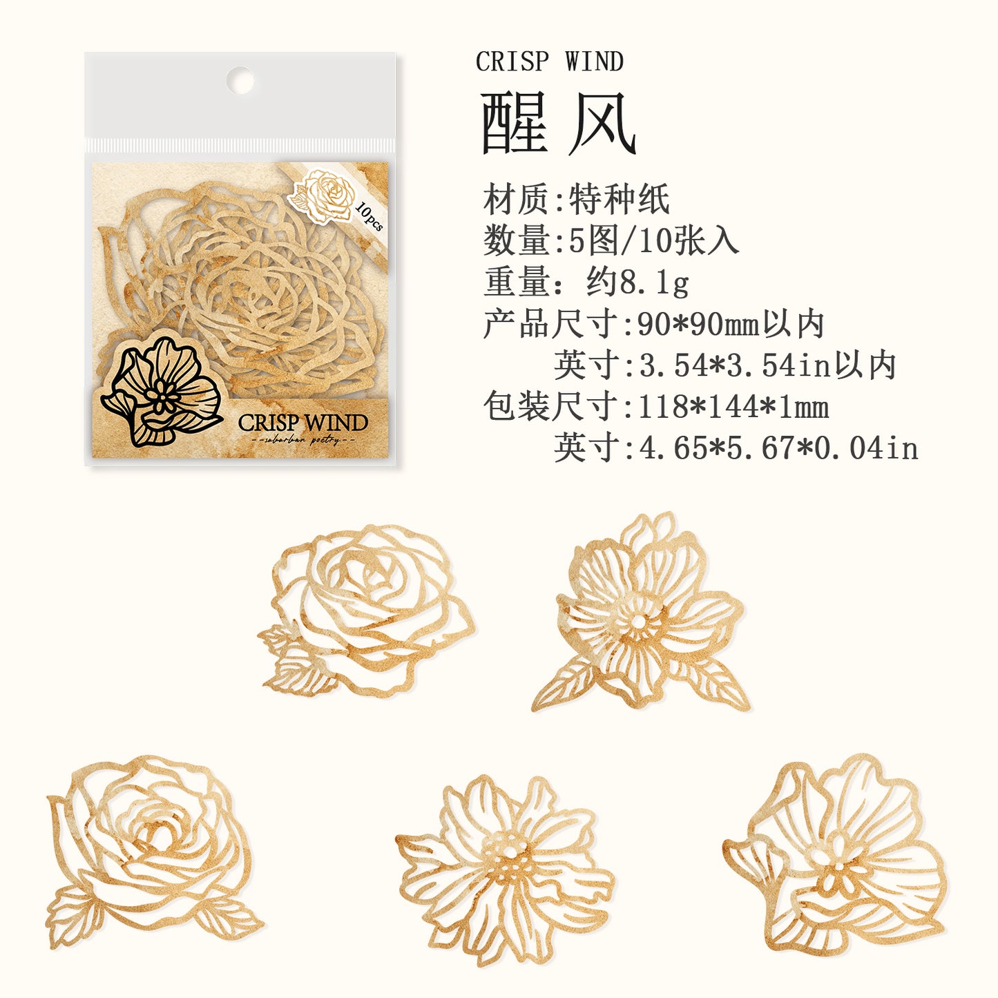 [2601-172] Poem of the Wild – Vintage Botanical Lace Paper Set (4 Designs)