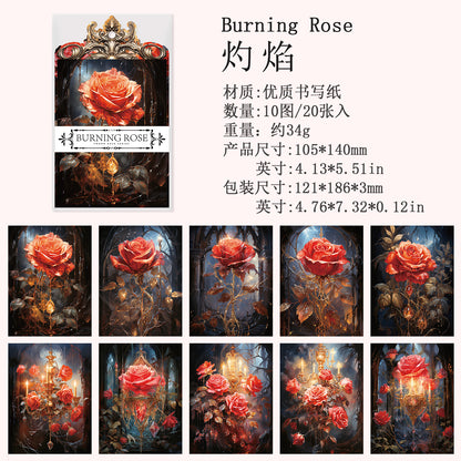 [2601-173] Shadow Rose – Gothic Vintage Rose Card & Sticker Set (4 Designs)