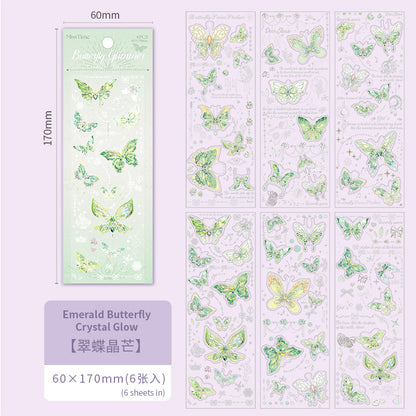 [2603-086] Iridescent Butterfly Decorative Sticker Flakes 6 Styles