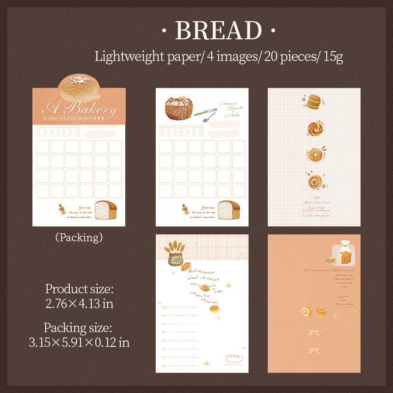 [2601-180] A Little Bakery – Memo Pad Collage Sticker Set (6 Designs)
