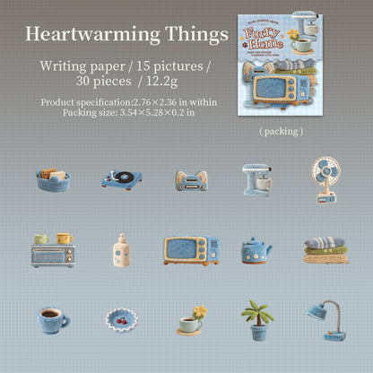 [2603-030] Plush Theme Card Stickers 30 Pieces 6 Styles