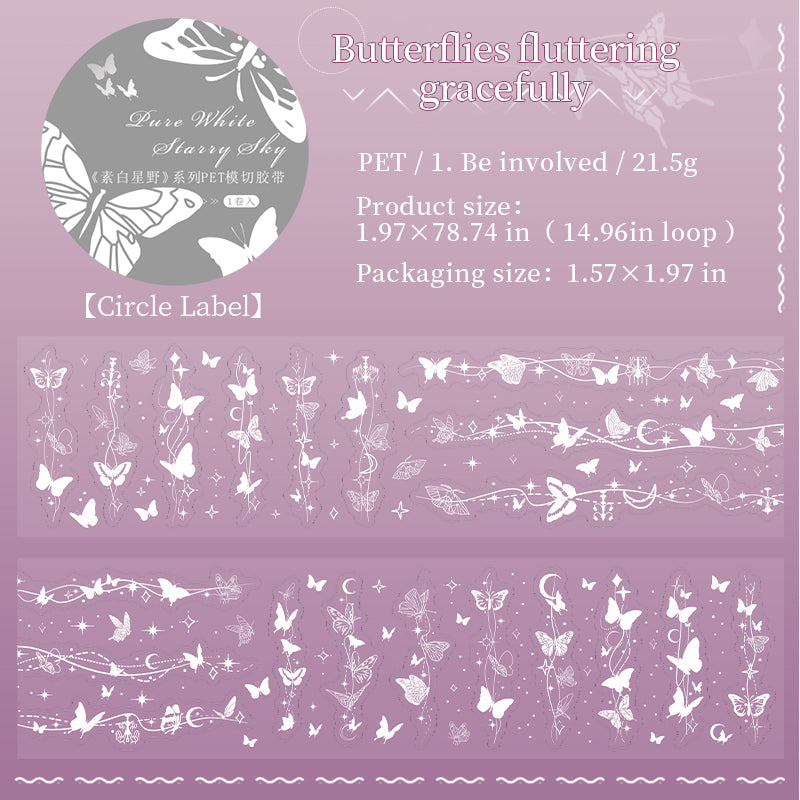 [2603-035] European PET Die Cut Collage Tape 6 Styles