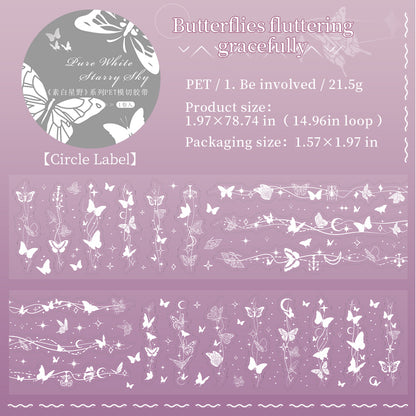 [2603-035] European PET Die Cut Collage Tape 6 Styles