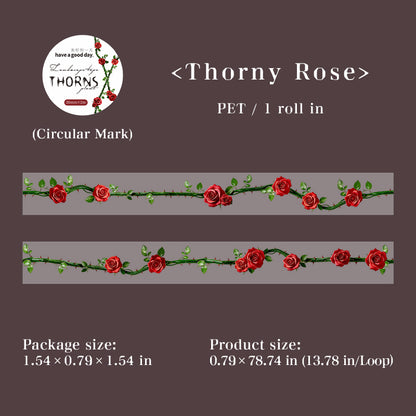 [2601-187] Thorn Garden Botanical PET Washi Tape