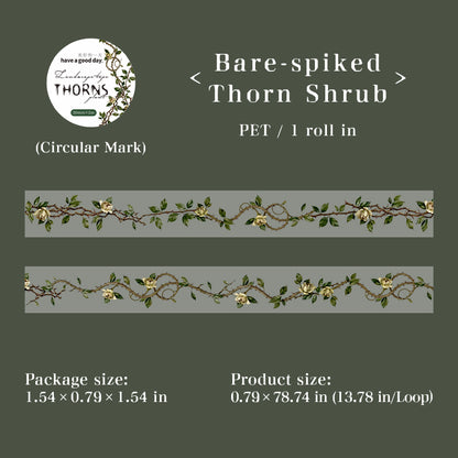 [2601-187] Thorn Garden Botanical PET Washi Tape