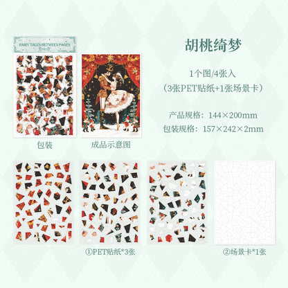 [2603-062] Vintage Fairy Tale Puzzle Stickers 4 Styles