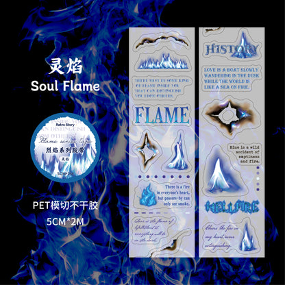 [2603-103] Burning Flame Fantasy PET Decorative Tape 6 Styles