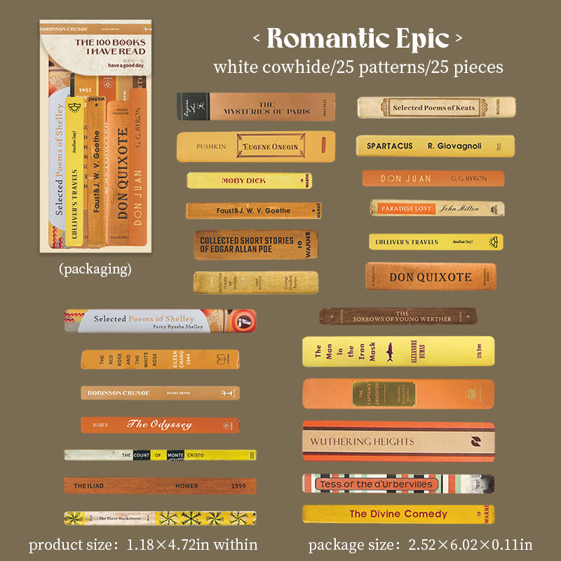 [2603-142] Vintage Book Page Journal Stickers 4 Styles