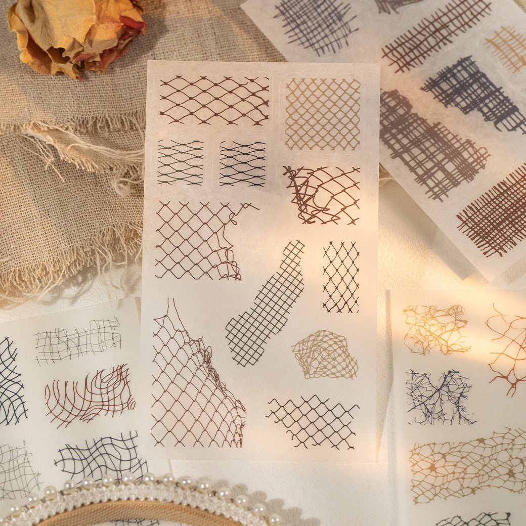 [2603-115] Vintage Mesh Journal Collage Sticker Book 2 Styles