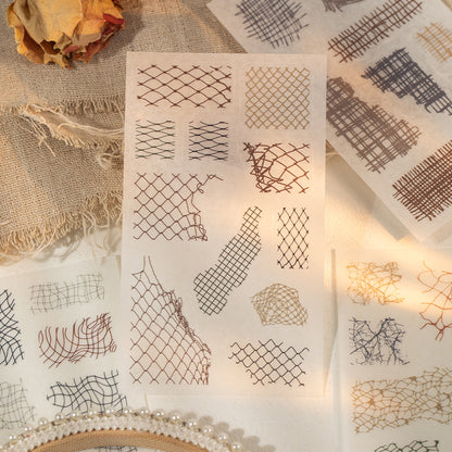 [2603-115] Vintage Mesh Journal Collage Sticker Book 2 Styles