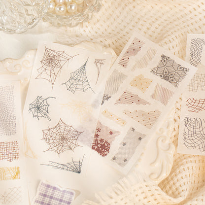 [2603-115] Vintage Mesh Journal Collage Sticker Book 2 Styles
