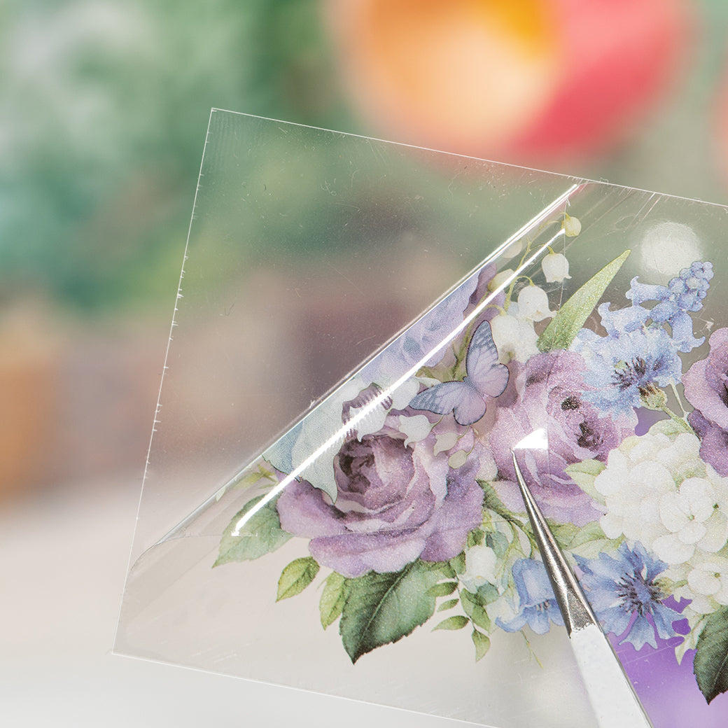[2603-143] Floral Background PET Tape Stickers 2 Styles