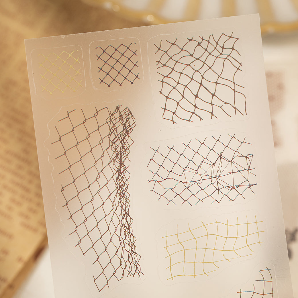 [2603-115] Vintage Mesh Journal Collage Sticker Book 2 Styles