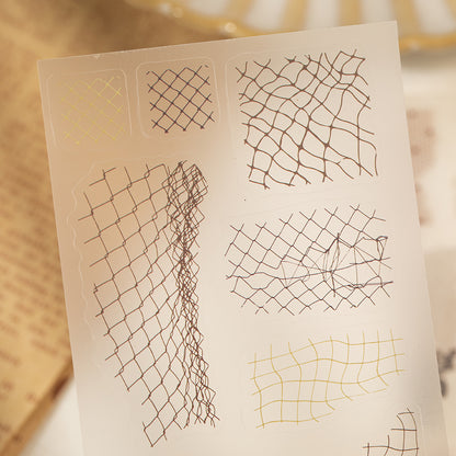 [2603-115] Vintage Mesh Journal Collage Sticker Book 2 Styles