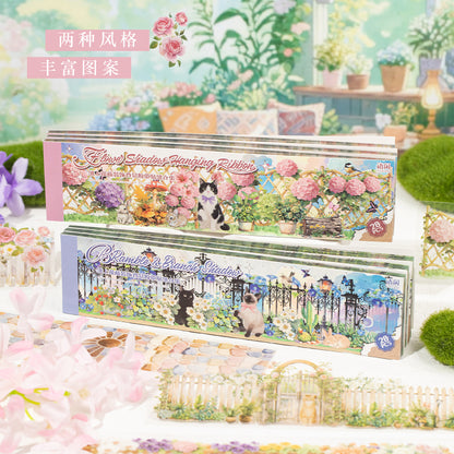 [2603-143] Floral Background PET Tape Stickers 2 Styles